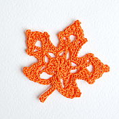 Для дома и интерьера handmade. Livemaster - original item Maple leaves, knitted, home decor, scrap, crochet applications. Handmade.