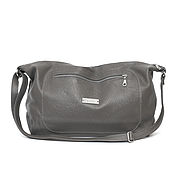 Сумки и аксессуары handmade. Livemaster - original item Soft grey bag with shoulder strap pocket leather. Handmade.
