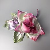 Украшения handmade. Livemaster - original item Rose Delight brooch made of natural silk. Handmade.