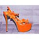 Women's sandals ' orange '. Slingbacks. Anastasia Suvaryan обувь ручной работы. Online shopping on My Livemaster.  Фото №2