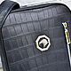 Order Men's sling bag, genuine crocodile leather, dark blue color. SHOES&BAGS. Livemaster. . Men\'s bag Фото №3