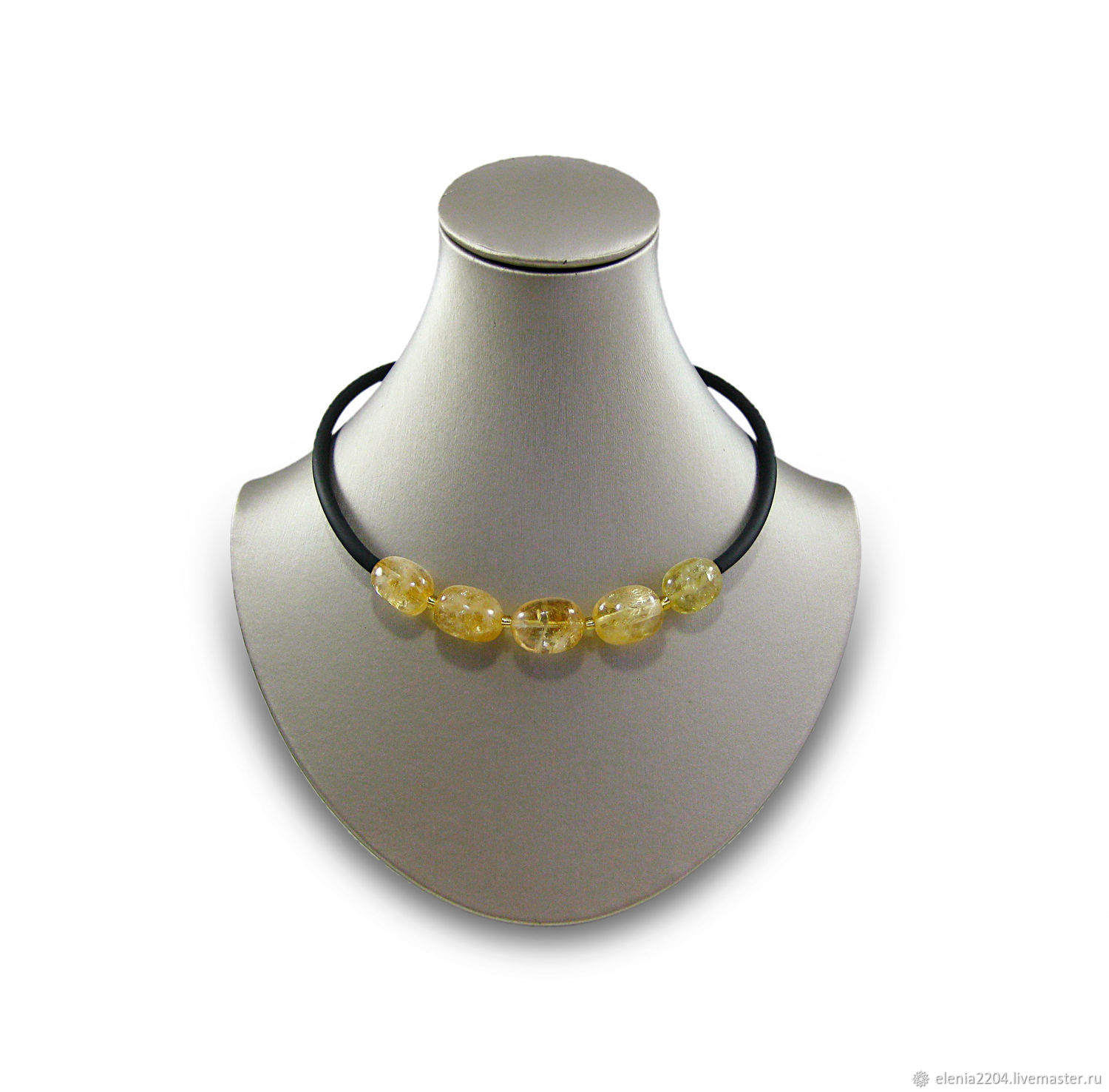 Колье-чокер из натурального цитрина "Черное золото" в интернет-магазине ...