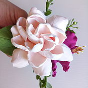 Bouquet pale pink. Flowers polymer clay handmade
