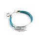 Order Leather bracelet 'Depth' blue bracelet, silver bracelet. Irina Moro. Livemaster. . Cord bracelet Фото №3