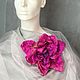 Brooch of large size Hibiscus fuchsia made of natural silk. Brooches. irina-popilova. Online shopping on My Livemaster.  Фото №2