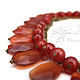 Luxury necklace large stones of carnelian with agate beads-balls in warm honey shades has a maximum length of 46,5 cm which can be adjusted thanks to the chain.

