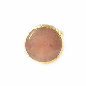 Украшения handmade. Livemaster - original item Gold ring with Rose Quartz, pink ring gift. Handmade.