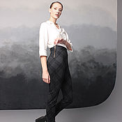 Одежда handmade. Livemaster - original item Checkered trousers with zippers on the sides. Handmade.