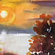 Картина акварелью. Деревья на закате. Картины. Акварельная живопись Ольги Шипилиной. Ярмарка Мастеров.  Фото №4