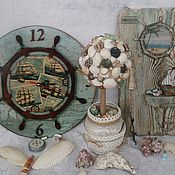 Для дома и интерьера handmade. Livemaster - original item Clock and panels in a Marine style. Handmade.
