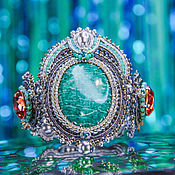 Украшения handmade. Livemaster - original item Ingrid`s Amazonite and crystal bracelet. Emerald Coral. Handmade.