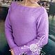 Sweater delicate lilac linked arms with clamp. Sweaters. MagicLoops. Online shopping on My Livemaster.  Фото №2