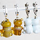 Earrings Teddy: white and brown bears. Earrings. BeautyGlassByKate(Lampwork) (beauty-glass). My Livemaster. Фото №5