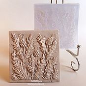 Материалы для творчества handmade. Livemaster - original item Textured Leaf Thistle 9 x 9 cm Textured Mat Silicone Mold. Handmade.