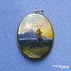 Pendant in the technique of lacquer miniature ' Memories of the sea', Pendants, Moscow,  Фото №1