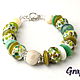 Order Bracelet stones green noise. Grafoli jewellery. Livemaster. . Bead bracelet Фото №3