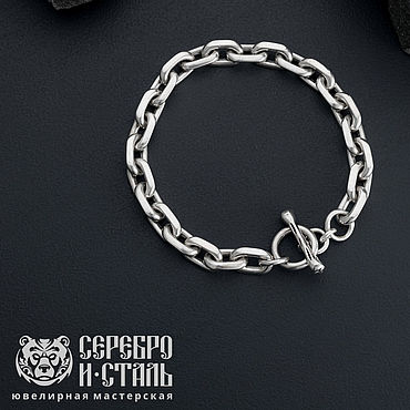 Аксессуары ручной работы. Ярмарка Мастеров - ручная работа Серебро 925 мужской якорный браслет цепочка. Handmade.