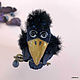 Order Brooch-bird ' Happy Crow». Coffeelena. Livemaster. . Brooches Фото №3