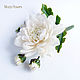 Barrette 'White chrysanthemum' made of polymer clay. Hairpins. Mozza-Flowers. Online shopping on My Livemaster.  Фото №2