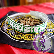 Фен-шуй и эзотерика handmade. Livemaster - original item runes: White-green linen embroidered eyeglass 