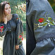 Cotton dress with hand embroidery ' Captivating roses ,,. Dresses. KVITKA. Online shopping on My Livemaster.  Фото №2