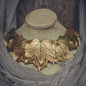 Украшения handmade. Livemaster - original item Statement necklace Bib necklace Maple leaves. Handmade.