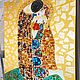 Painting Kiss Gustav Klimt. Semiprecious stones, gold and gold leaf. Pictures. House of the Sun (irina-bast). My Livemaster. Фото №4