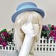 Straw hat Boater. Color blue. Hats1. Exclusive HATS. LANA ANISIMOVA.. My Livemaster. Фото №5