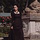 Черное льняное платье в пол в средневековом стиле. Платья. Drawzdova. Ярмарка Мастеров.  Фото №4