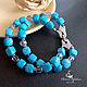 Turquoise bracelet with blue topaz ' Paradis'. Bead bracelet. Kati Jewelery. Online shopping on My Livemaster.  Фото №2