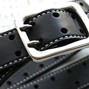 Аксессуары handmade. Livemaster - original item Leather belt with steel buckle. Handmade.
