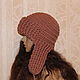 Knitted hat with earflaps. female, Hat with ear flaps, Kaluga,  Фото №1