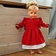 Doll clothes, red dress for dolls made of natural linen, Clothes for dolls, Kaliningrad,  Фото №1