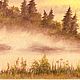 Картина акварелью "Туман над рекой." 21 на 29,7 см. Картины. Картины акварелью (elenaakvarel). Ярмарка Мастеров.  Фото №4