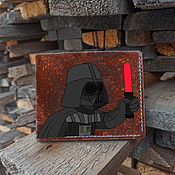 Сумки и аксессуары handmade. Livemaster - original item Handmade Star Wars Darth Vader Wallet with Embossed Leather. Handmade.