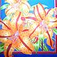 Big handkerchief batik 'Tiger lilies' beautiful handkerchief beautiful gift, Shawls1, Ramenskoye,  Фото №1