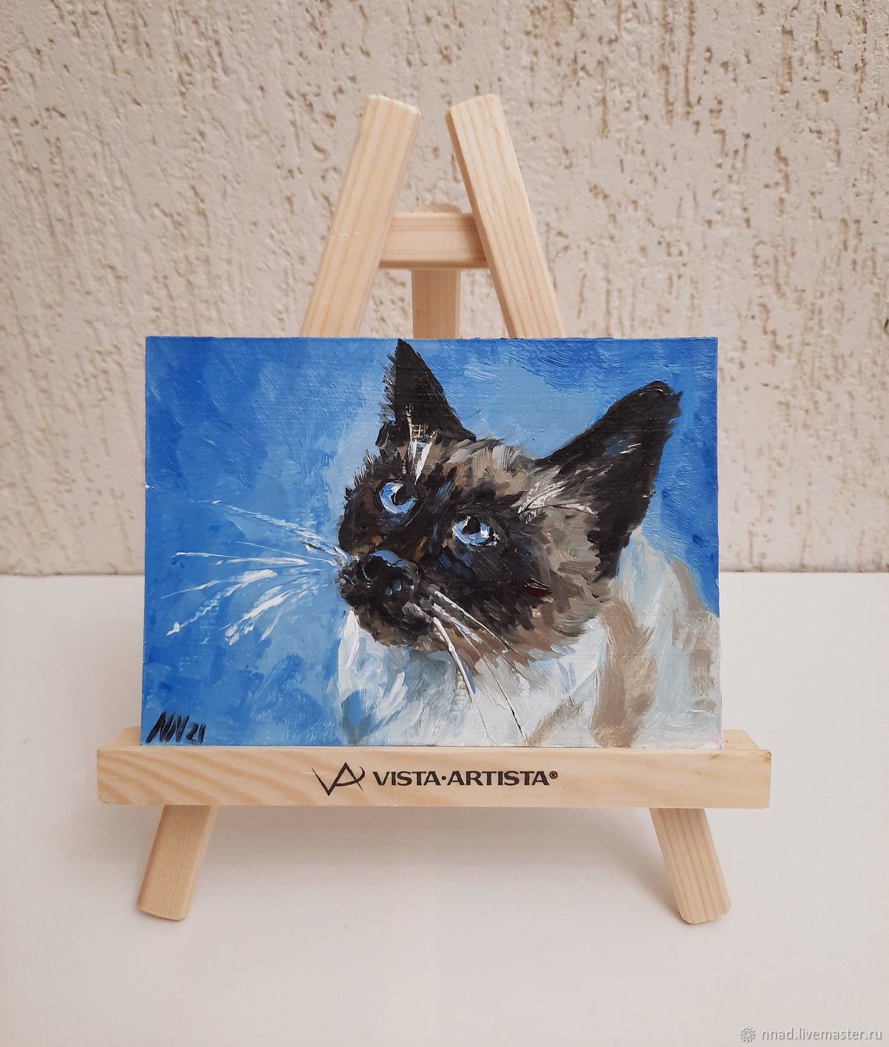 Картина маслом Кот Сиамский портрет кота – заказать на Ярмарке Мастеров – QT01QRU