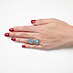 Кольцо кварц, синее кольцо натуральные камни женское, Кольца, Москва,  Фото №1