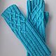 Knitted mittens Fun turquoise. Mitts. HOBBIMANIYA. My Livemaster. Фото №5