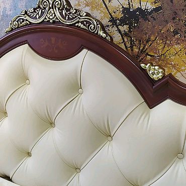 Для дома и интерьера ручной работы. Ярмарка Мастеров - ручная работа Кровать с мягким кожаным изголовьем.. Handmade.
