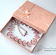 Necklace of beaded quartz and Pink butterfly white pink, Necklace, Novosibirsk,  Фото №1