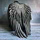 Women's leather backpack ' Black wings maxi', Backpacks, Moscow,  Фото №1