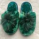 Children's slippers made of mouton green, Footwear for childrens, Moscow,  Фото №1