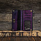 Фиолетовый кошелек из состаренной кожи. Кошельки. Creative Leather Workshop. Ярмарка Мастеров.  Фото №4