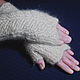Women's knitted fingerless gloves Figure on the glass. Mitts. Warm Yarn. My Livemaster. Фото №4