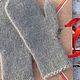  Серые зимние варежки из мохера Размер 6.5 Стильный подарок. Варежки. Min Beilim (Я вяжу). Интернет-магазин Ярмарка Мастеров.  Фото №2