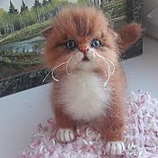 Куклы и игрушки handmade. Livemaster - original item felt toy: GINGER is a kitten made of wool. Handmade.