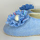 Order Blue Slippers with a flower. tolkovalenki. Livemaster. . Slippers Фото №3