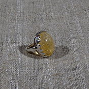 Украшения handmade. Livemaster - original item A ring with a large citrine cabochon. Handmade.