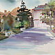 watercolor. painting watercolor. Street in Sevastopol, Pictures, Moscow,  Фото №1